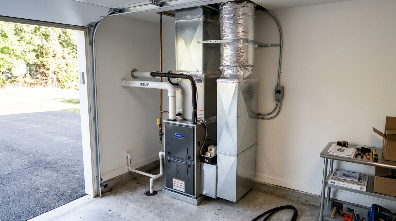 Illustrative photo of furnace service visit